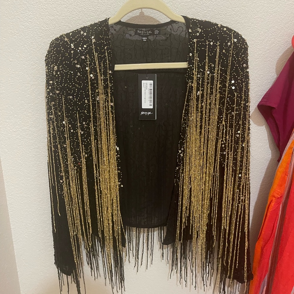 Nasty Gal Embellished Fringe Jacket
